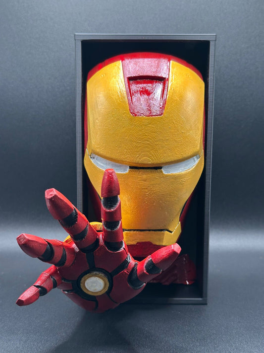 Fermalibro 3D Iron Man – Repulsor Edition Dipinto a Mano