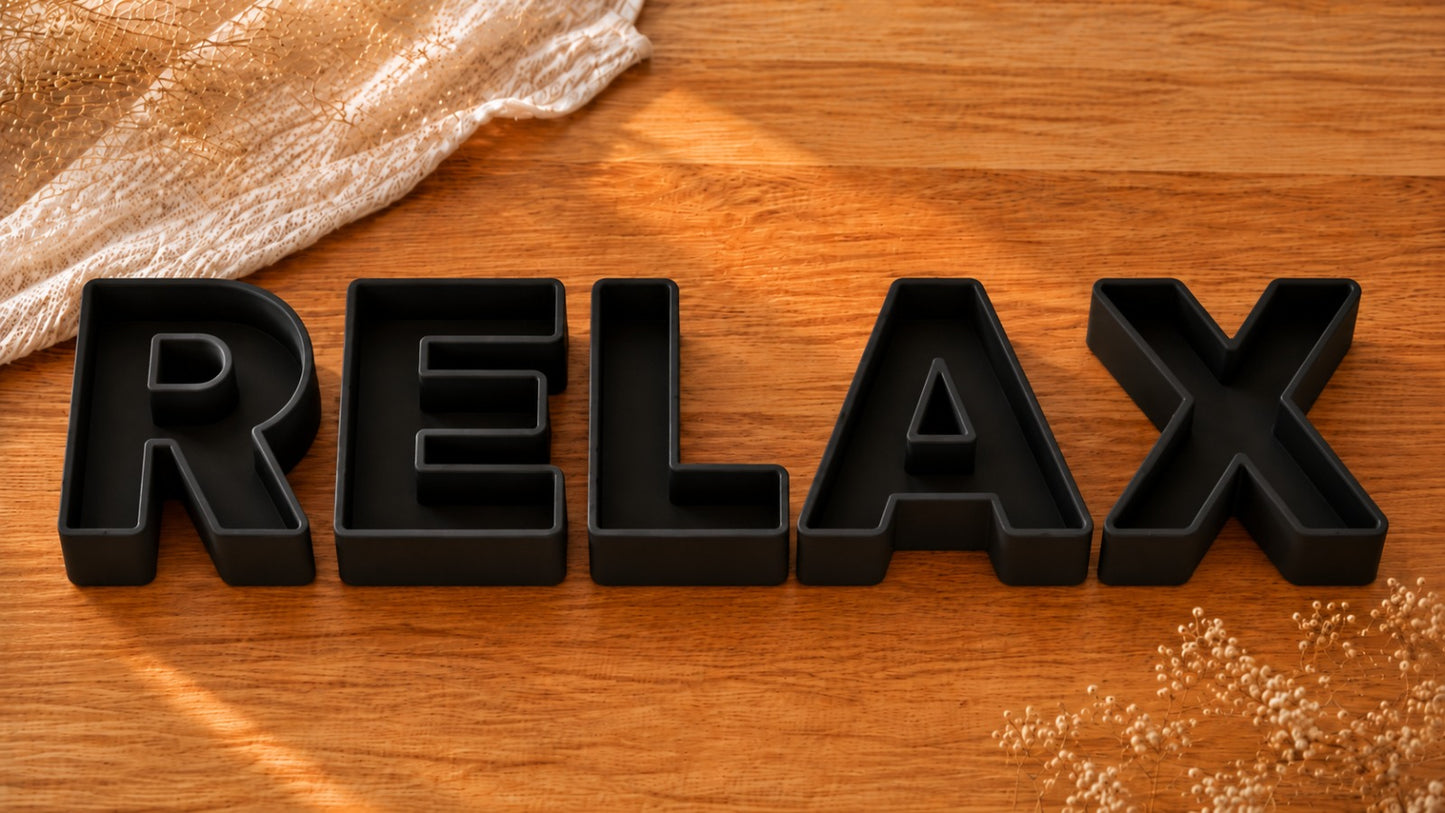 Lettere 3D riempibili RELAX nere vuote