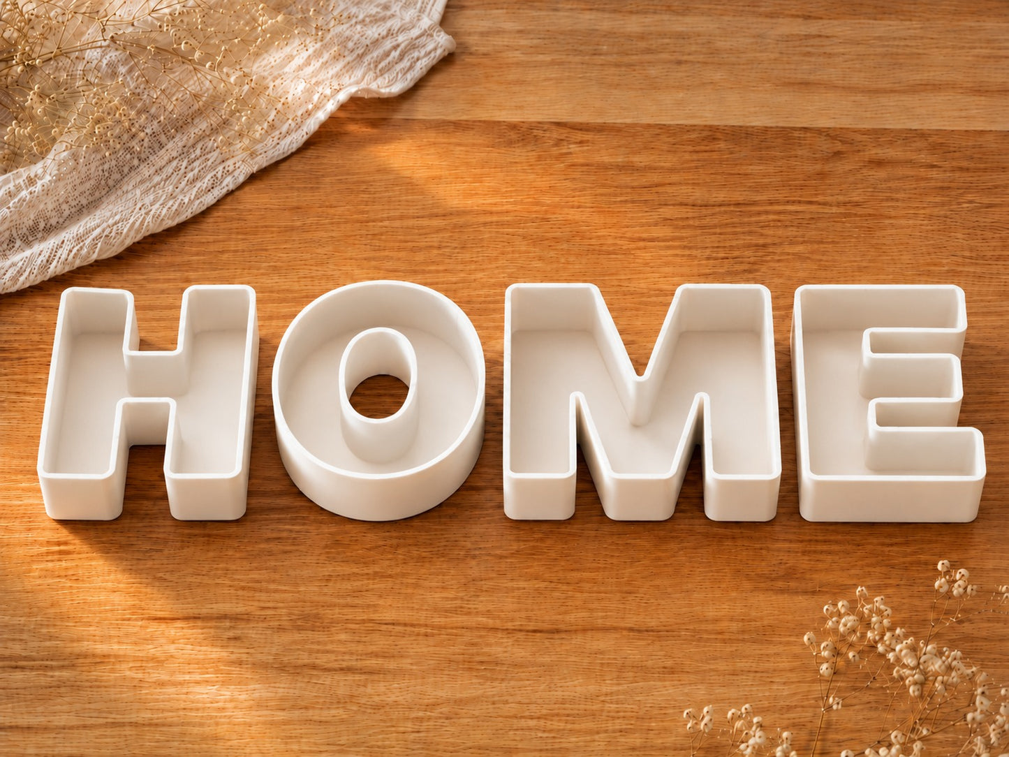 Lettere 3D riempibili HOME bianche vuote