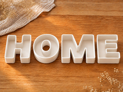 Lettere 3D riempibili HOME bianche vuote